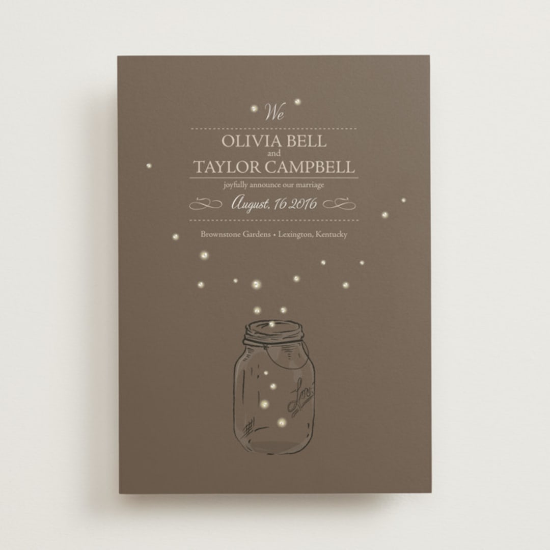 "Fireflies" - Wedding Announcements in Zuni Brown by Paige Rothhaar - Front