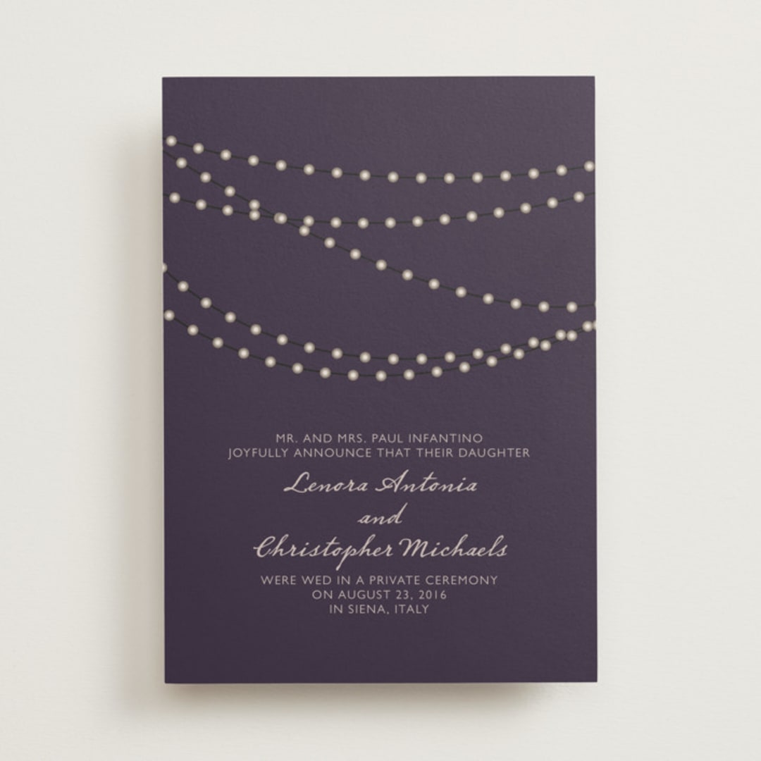 "Midnight Vineyard" - Wedding Announcements in Deep Eggplant by Design Lotus - Front