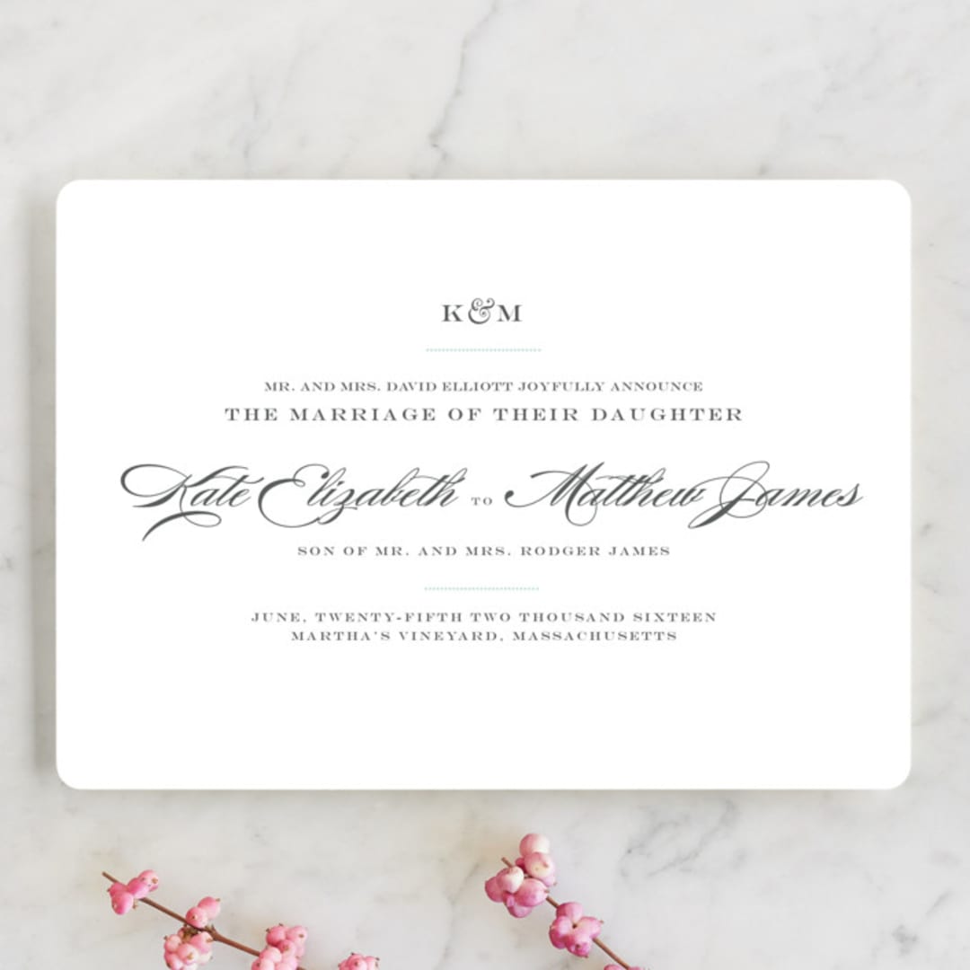 "Charming Go Lightly" - Wedding Announcements in Sky Blue by danielleb - Front