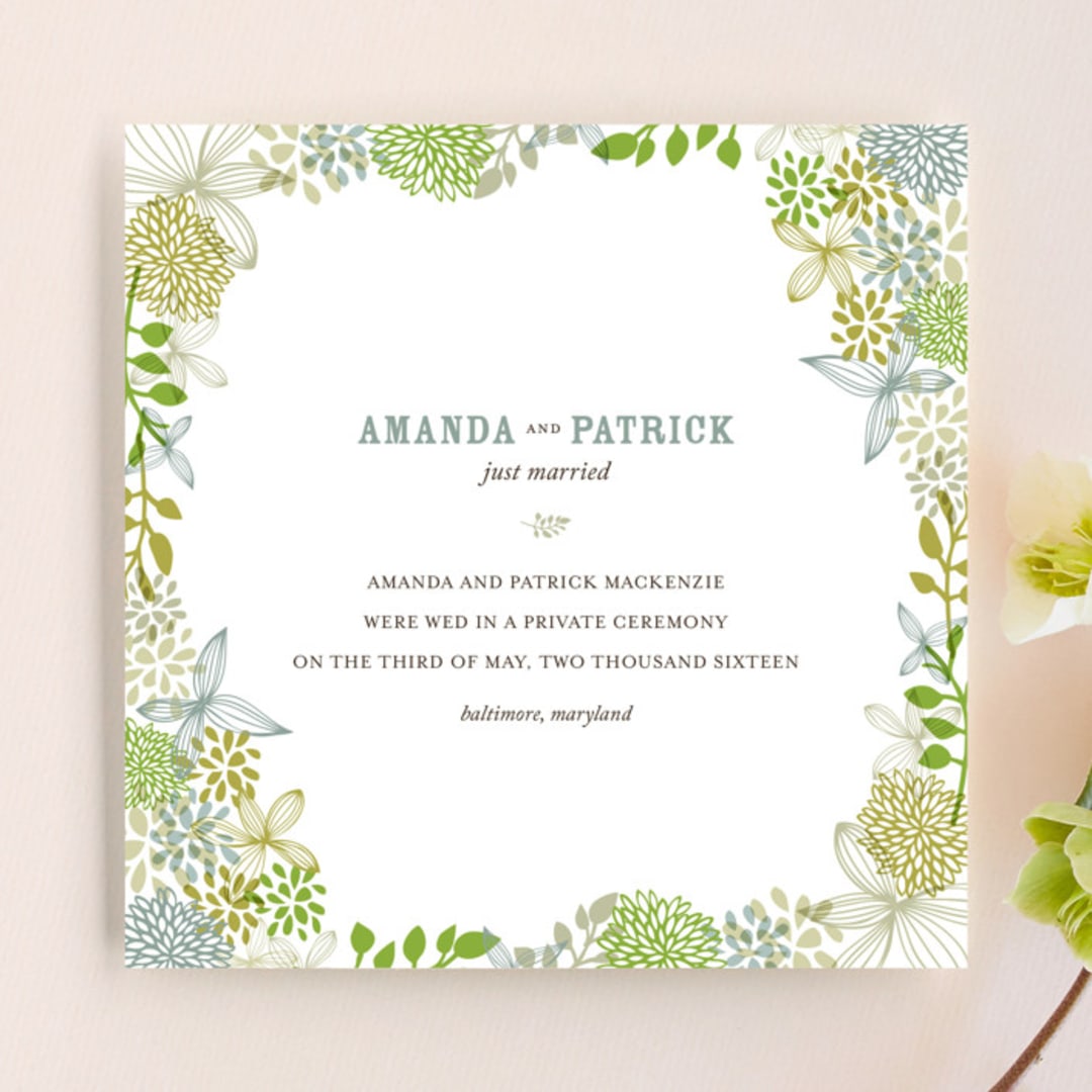 "Fling" - Wedding Announcements in Leaf by Andrea Mentzer - Front