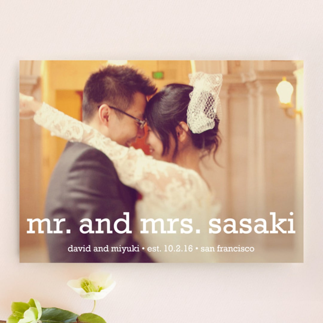 "Happy Everything" - Wedding Announcements in Snow by Annie Clark - Front