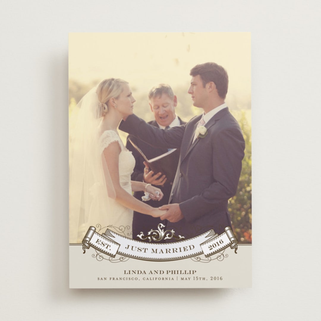 "Celebration" - Wedding Announcements in Mocha by Milkmaid Press - Front