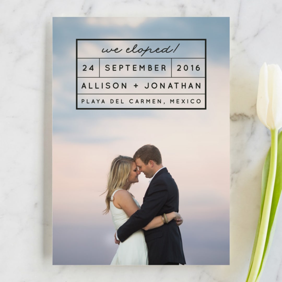 "Light and Airy" - Wedding Announcements in Ebony by Shirley Lin Schneider - Front