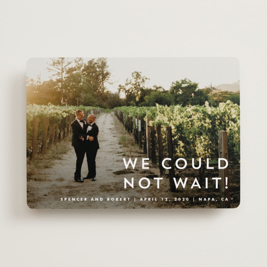"Modern offset" - Wedding Announcements in Cream by Stacey Meacham - Front