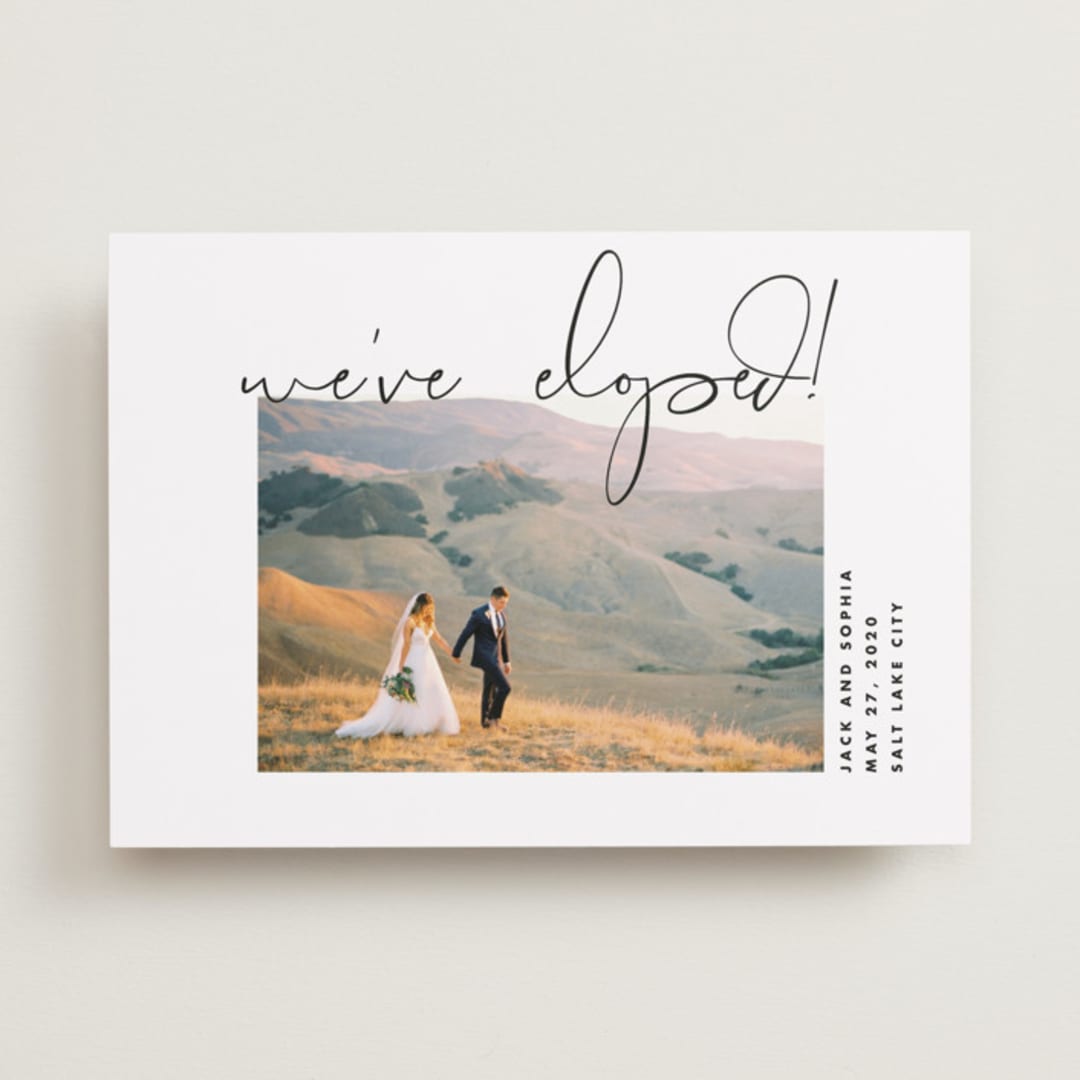 "Offbeat" - Wedding Announcements in Noir by Kimberly FitzSimons - Front