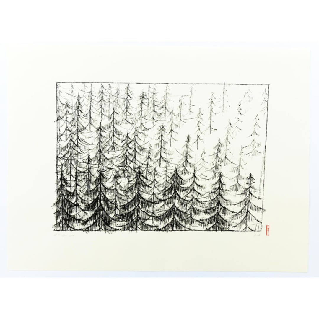 "Pine Forest" - Limited Edition Fine Art Print in black by Dana Williamowsky