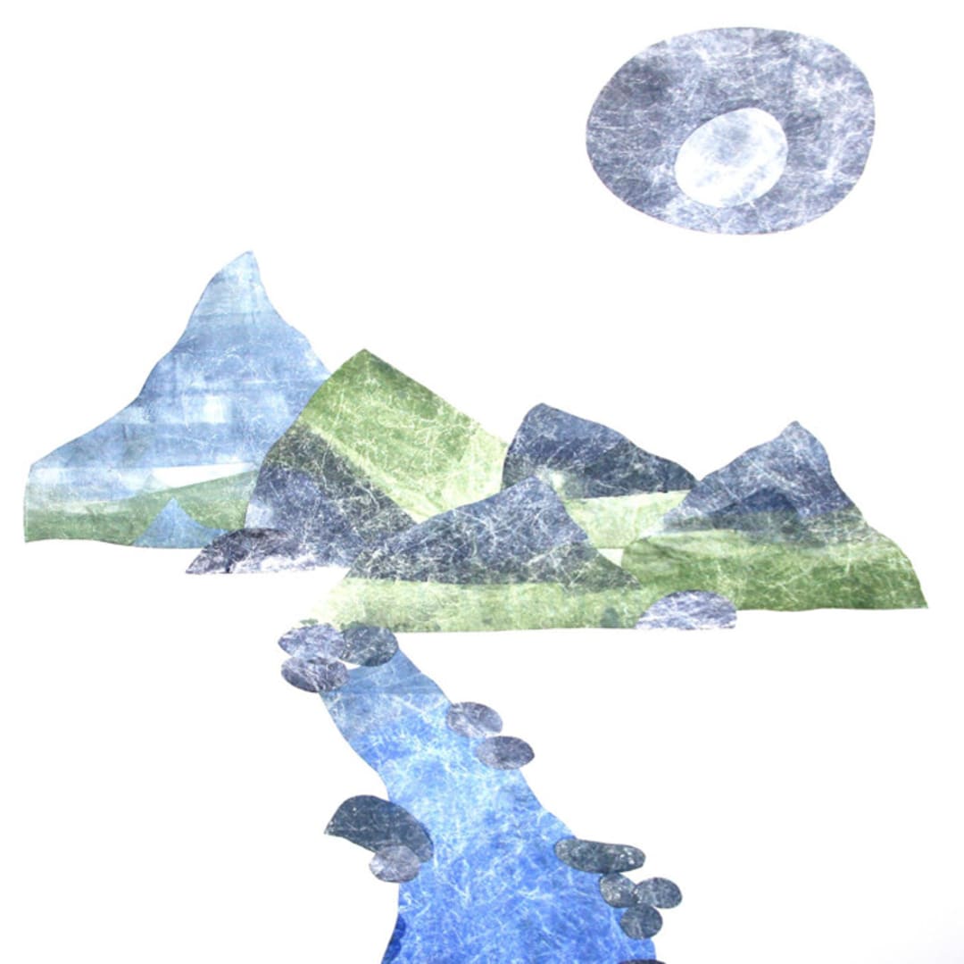 "Distant Landscape" - Limited Edition Fine Art Print in blue by Sarah Sczepanski