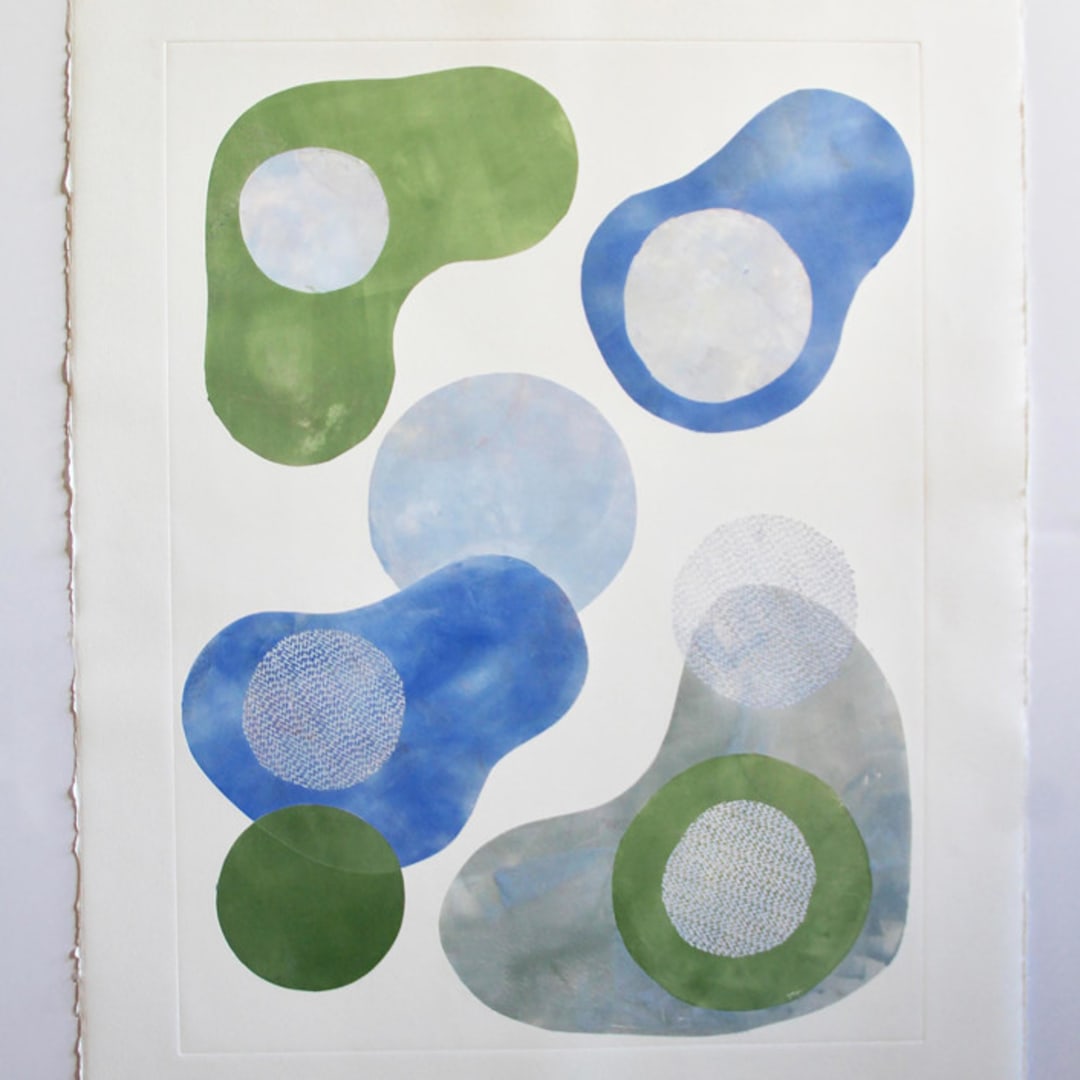 "Rounded Geos" - Limited Edition Fine Art Print in green by Sarah Sczepanski