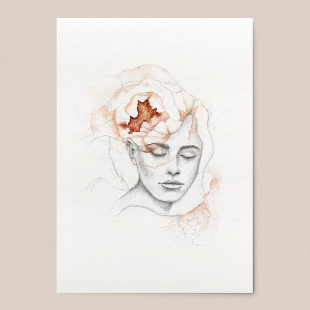 "Flora Donna Portrait 02" - Limited Edition Fine Art Print in pink by Angele Kamp