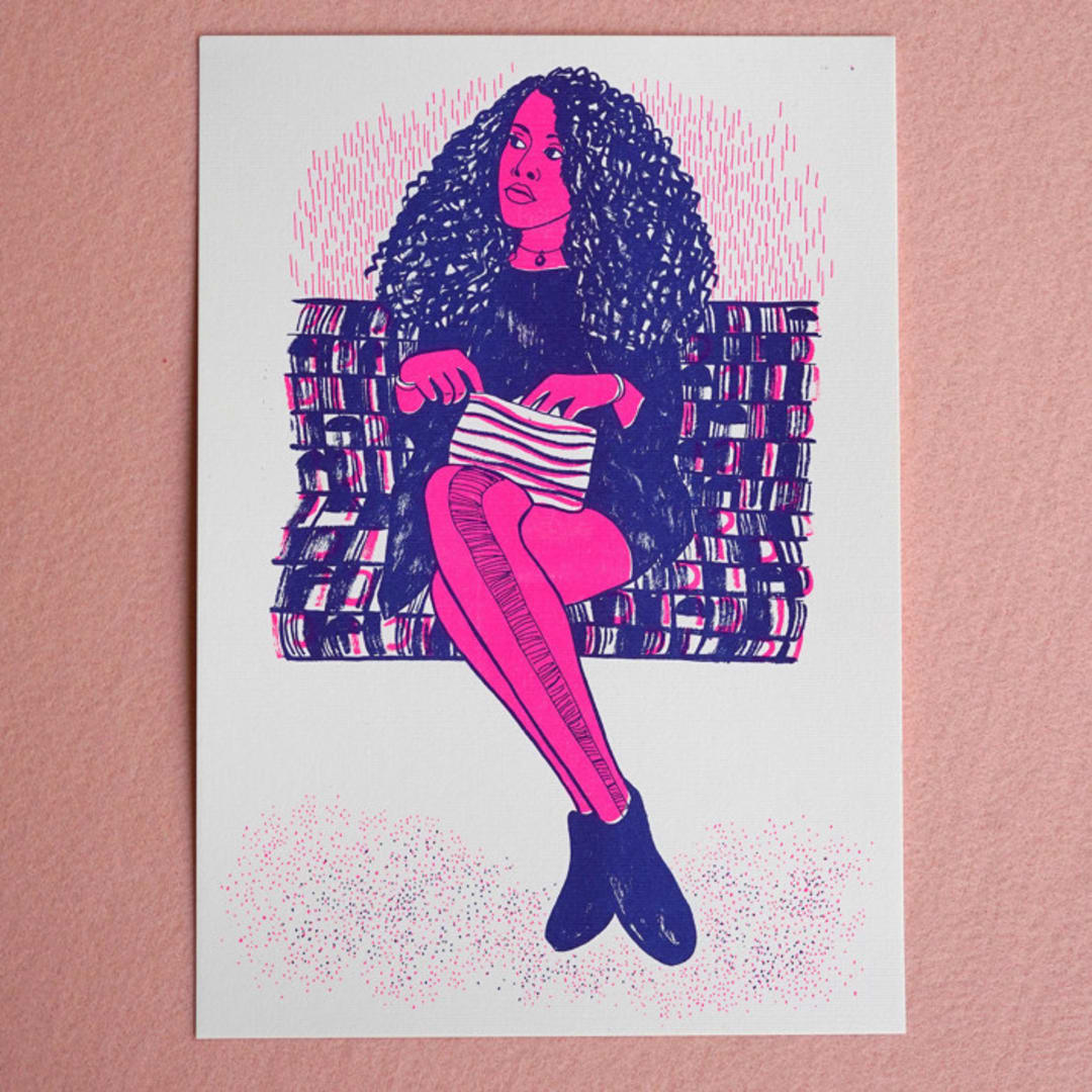 "Limited Edition Risography Art Print London 5" - Limited Edition Fine Art Print in multicolor by Alexandra Dzh
