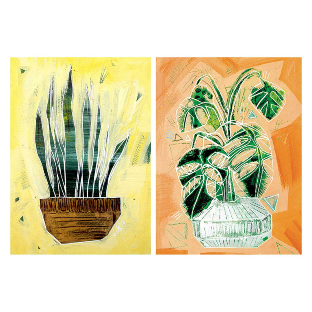 "Plant Print Set" - Limited Edition Fine Art Print in multicolor by Sarah Fitzgerald