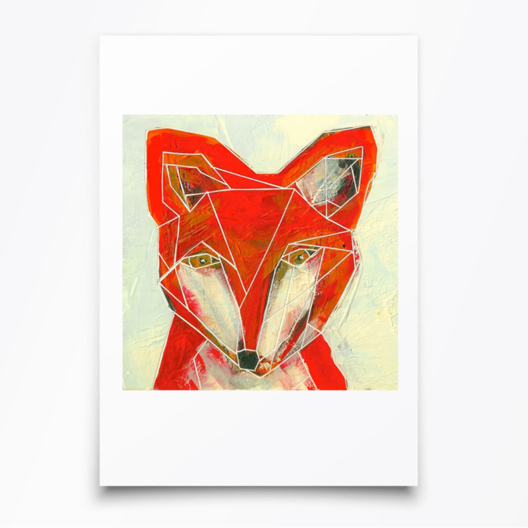 "Friendly Fox" - Limited Edition Fine Art Print in orange by Sarah Fitzgerald
