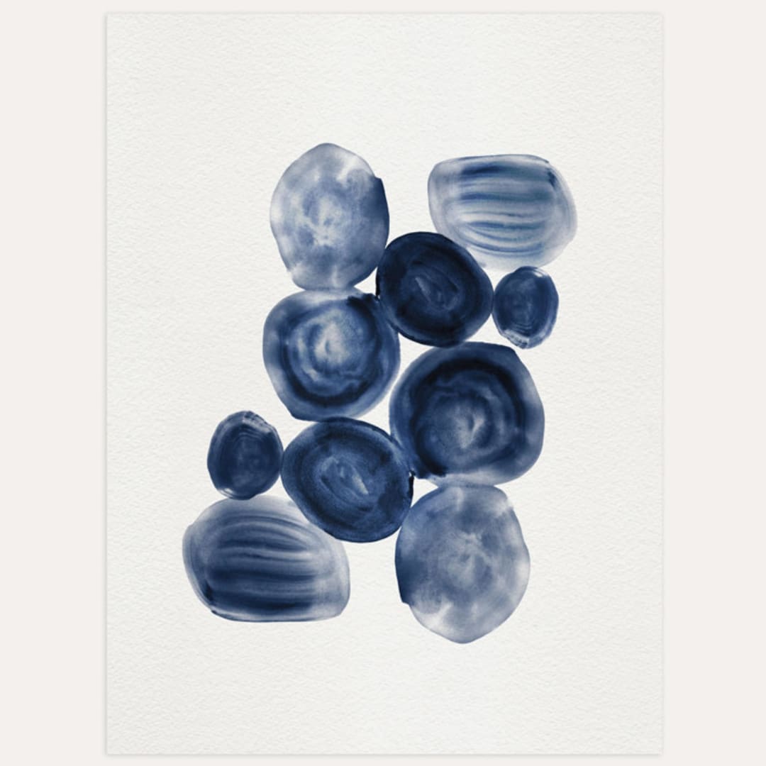 "Indigo Pools" - Limited Edition Fine Art Print in blue by Danushka Abeygoda