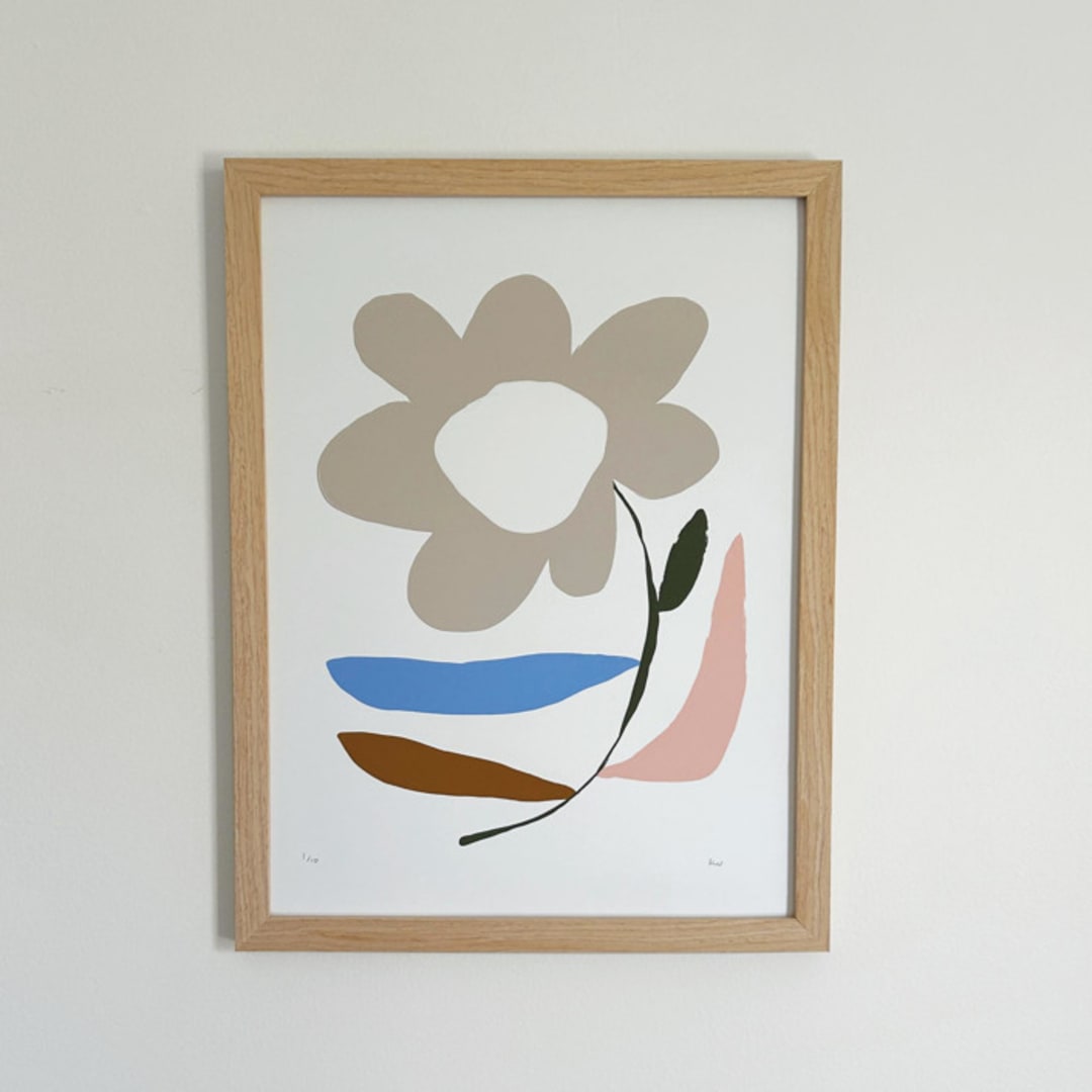 "Wildflower Beige" - Marketplace Art Prints in beige by Kelly Watkins