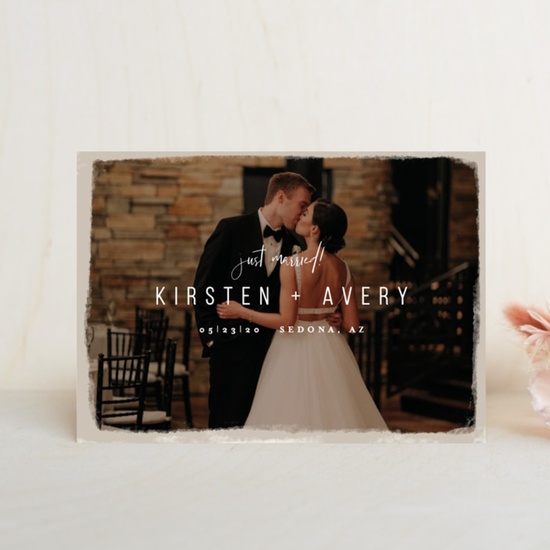 "Kindred" - Wedding Announcements in Nutmeg by Melissa Egan of Pistols - Front
