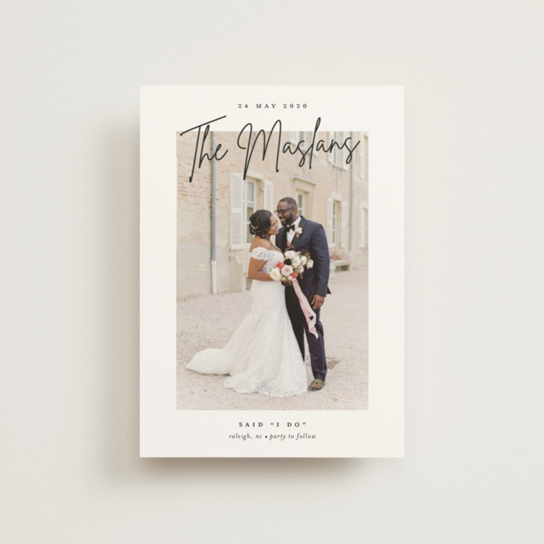 "Signature names" - Wedding Announcements in Pencil by Stacey Meacham - Front