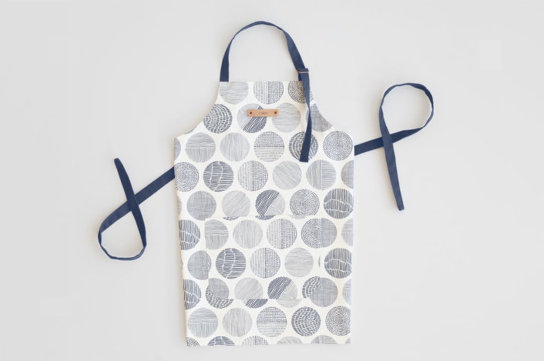 "Minimalist circles" - Apron in Navy by Sabrin Deirani - Personalizable Apron