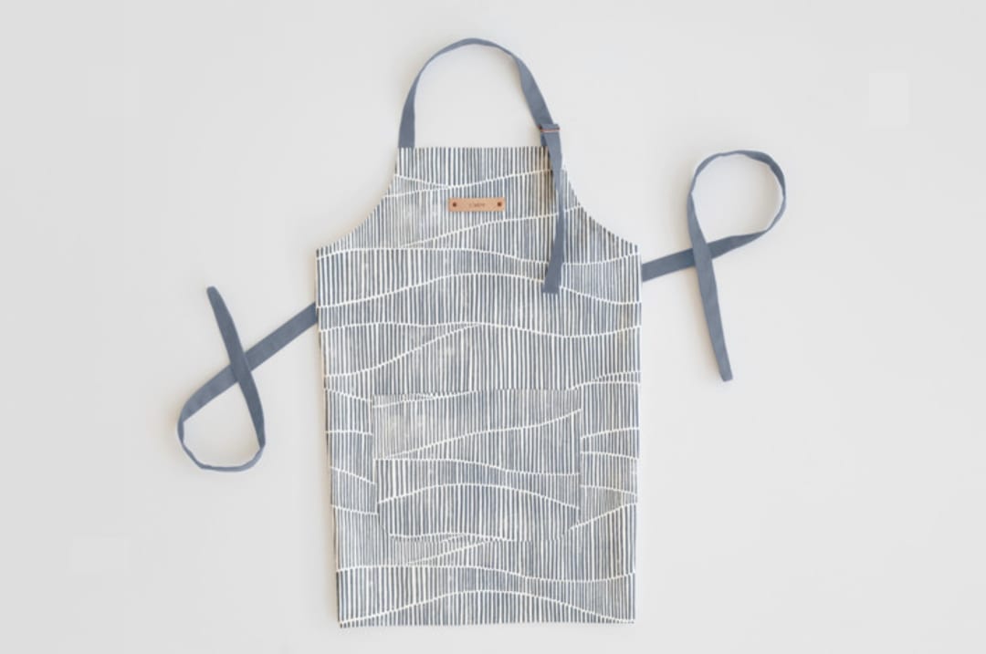"Wavy" - Apron in Storm by Michelle Taylor - Personalizable Apron
