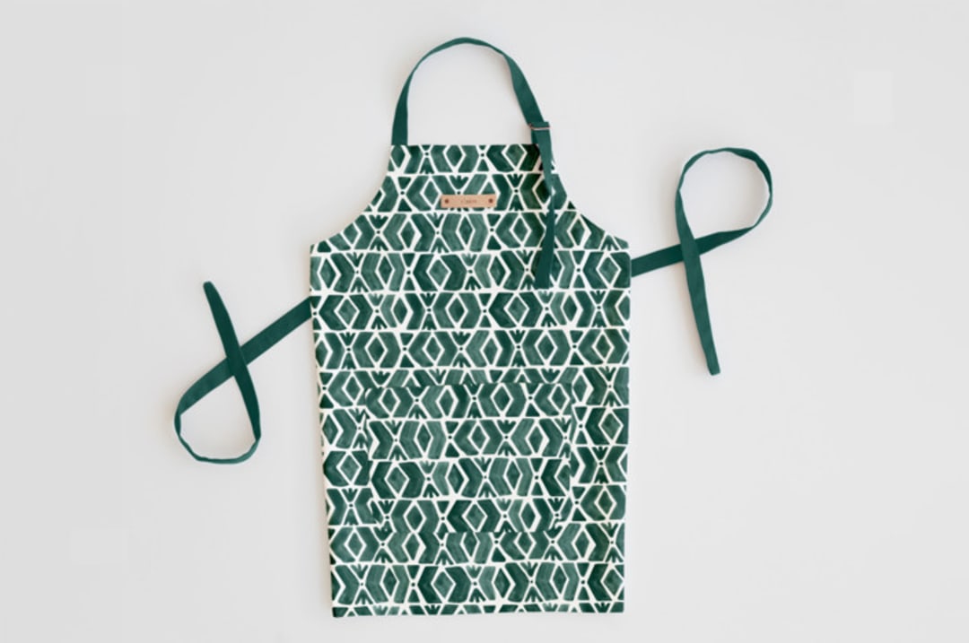 "Outdoors" - Apron in Forest by Luz Alliati - Personalizable Apron