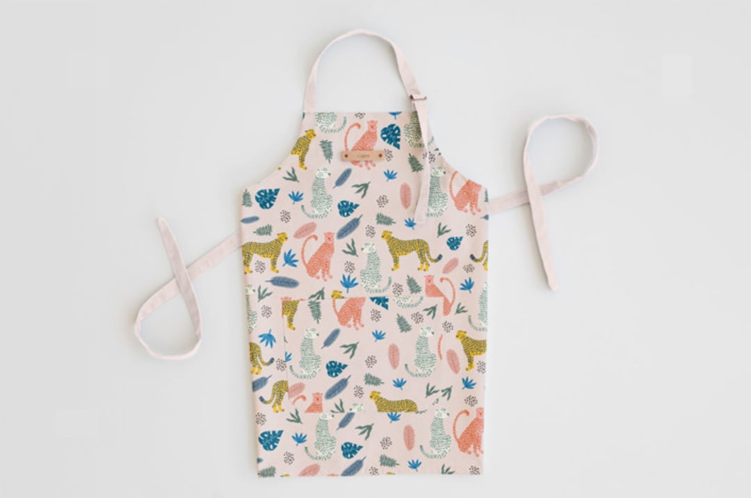 "Cheetah Tropical" - Apron in Blush by iamtanya - Personalizable Apron