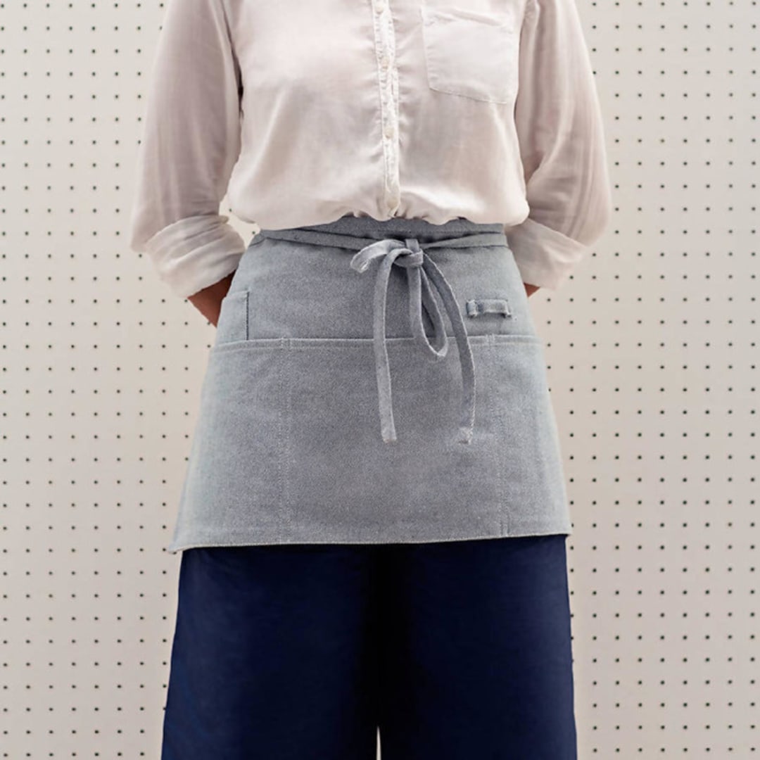 "Blue Waist Apron with Pockets" - Apron in blue by Powered By People