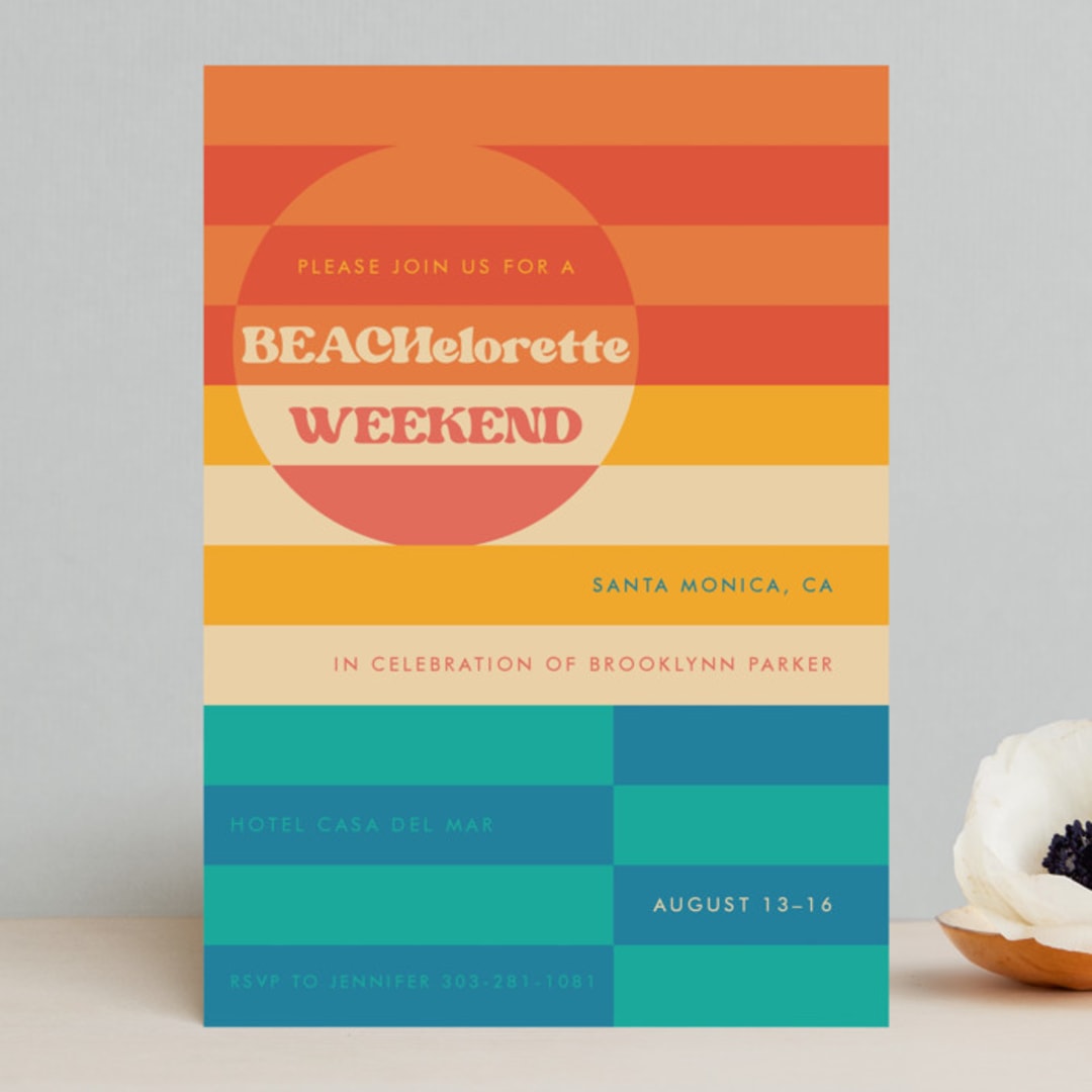 "Beachelorette" - Bachelorette Party Invitations in Sunset by Jenna Holcomb - Front