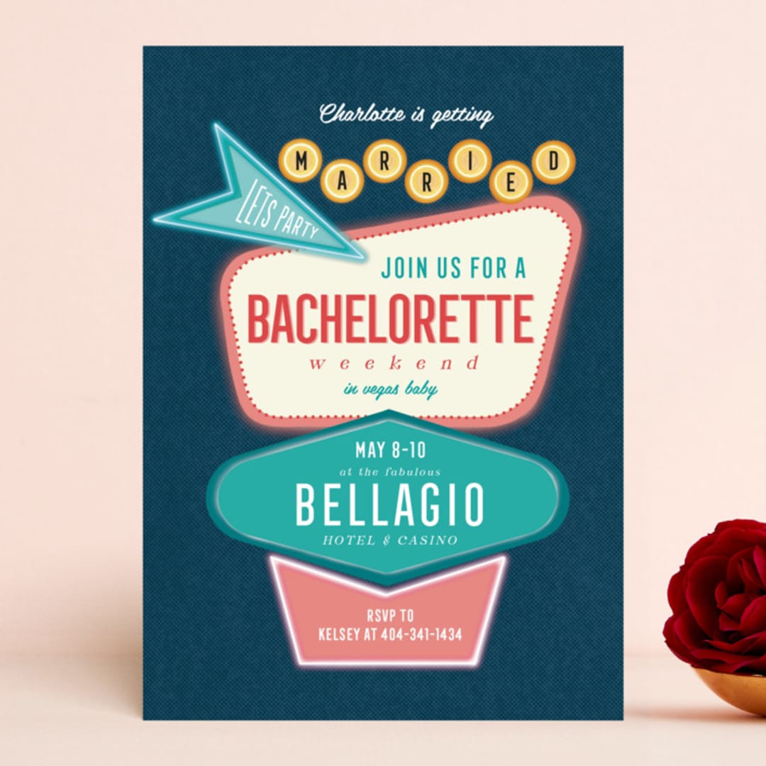 "Vintage Sign" - Bachelorette Party Invitations in Velvet by Cindy Reynolds - Front