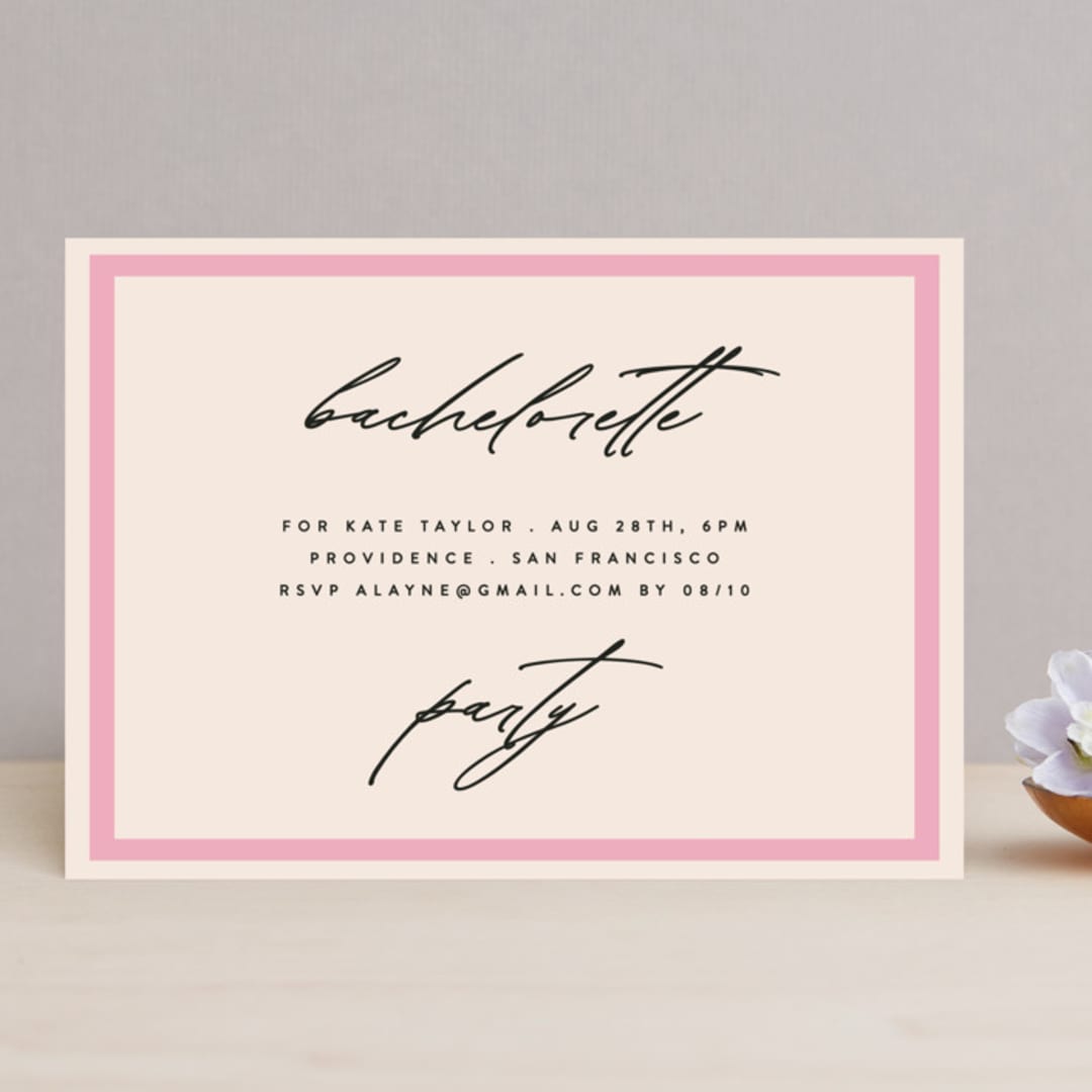 "Chic Party" - Bachelorette Party Invitations in Champagne by Angela Thompson - Front