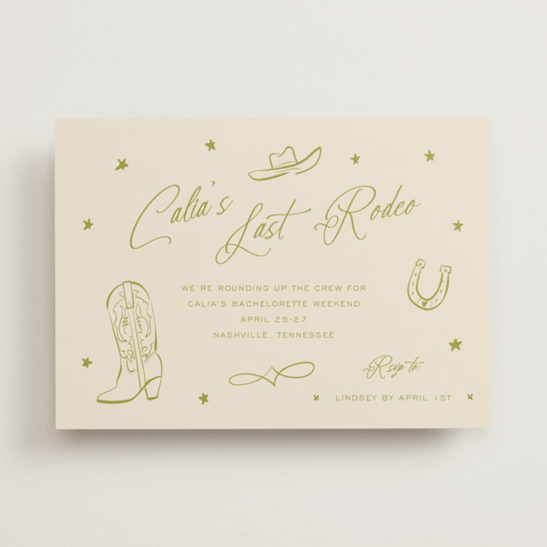 "Calia " - Bachelorette Party Invitations in Caribbean Citrus by Ani Somi - Front