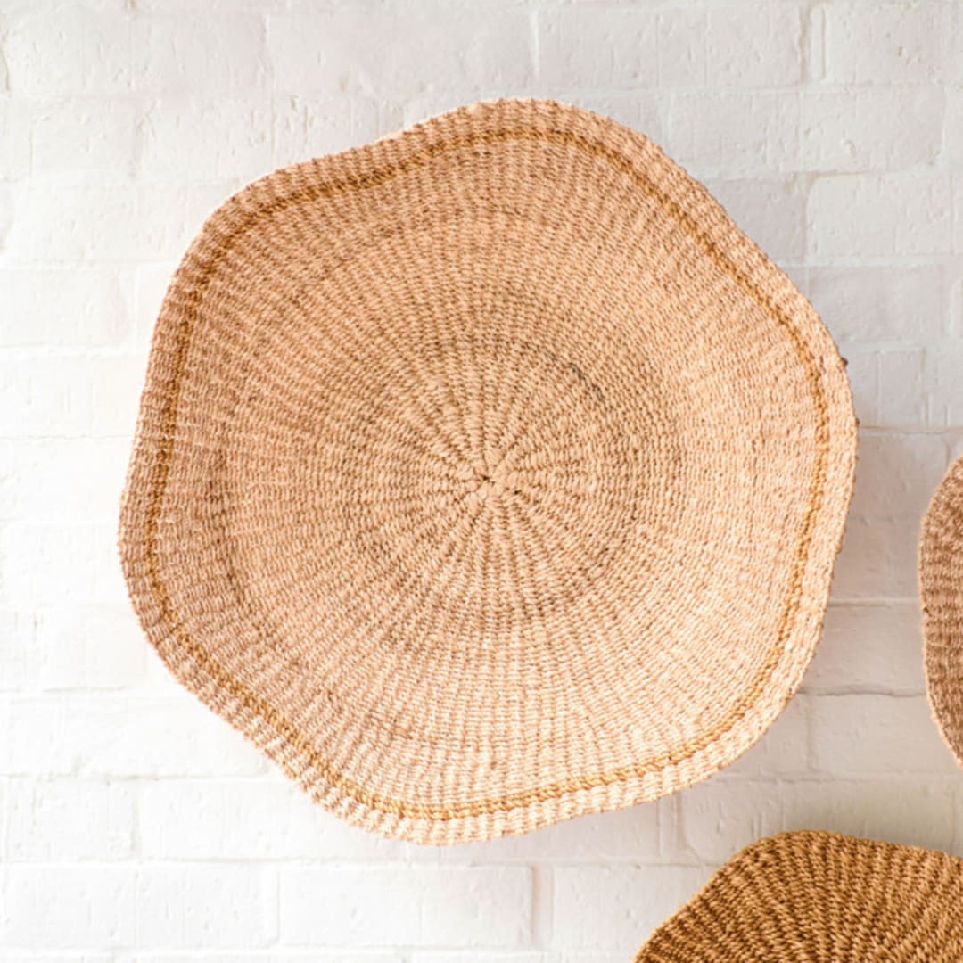 "Large Scallop Wall Basket 18"" - Decorative Baskets in natural by LIKHA