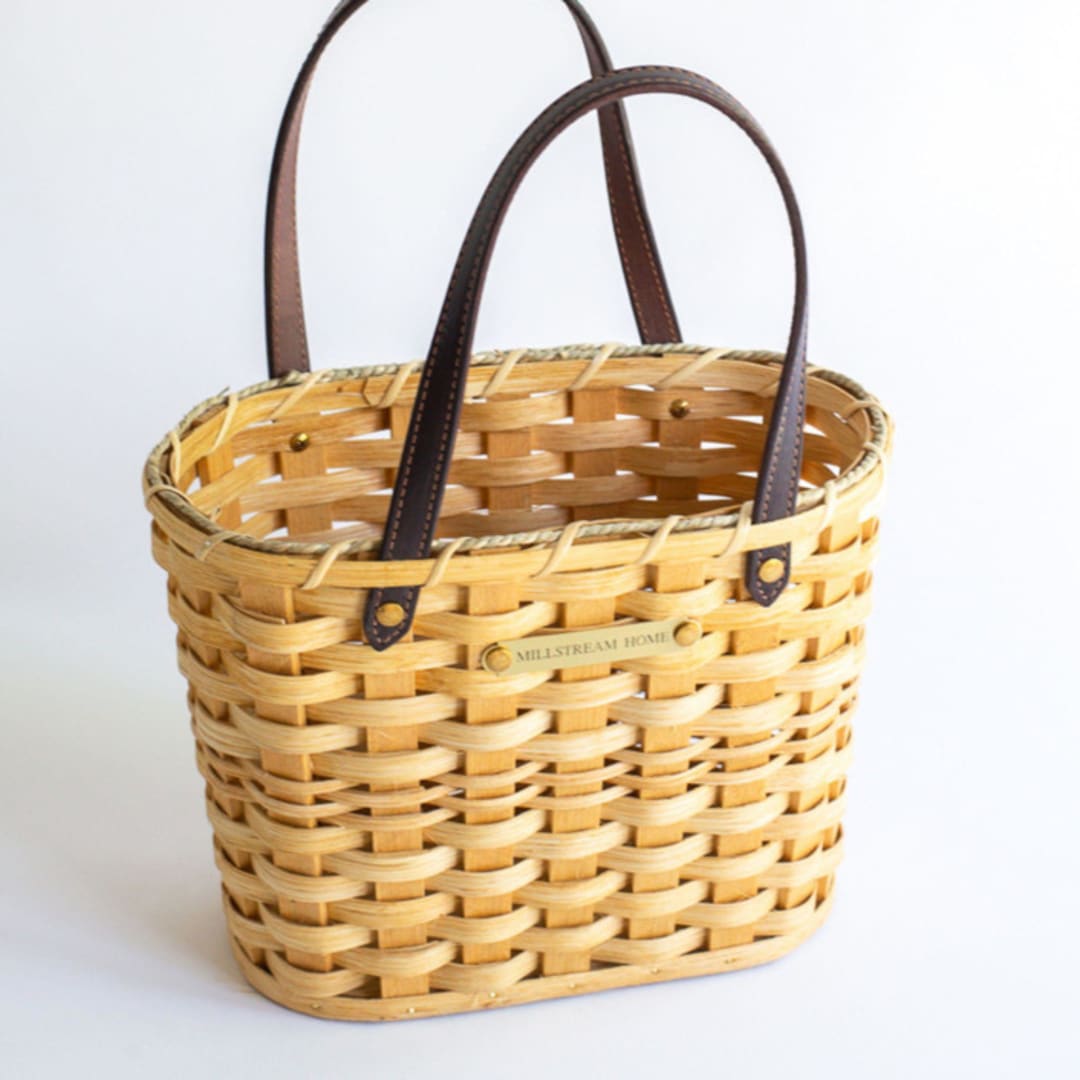 "The Small Wide Weave Market Basket in Light" - Decorative Baskets in natural by Millstream Home