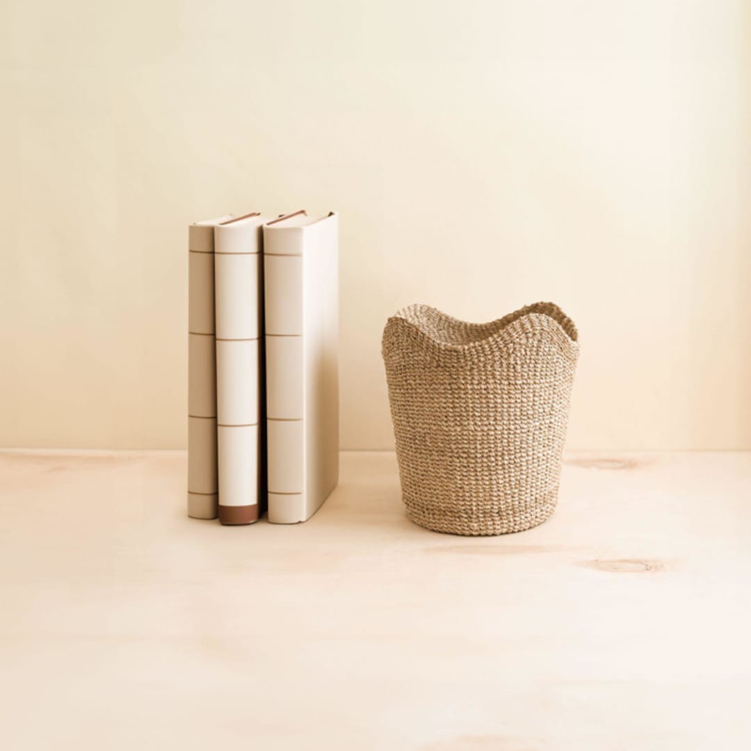 "Natural Small Scallop Basket" - Decorative Baskets in natural by LIKHA