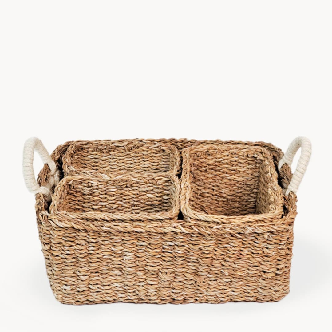 "Savar Everything Basket" - Decorative Baskets in natural by KORISSA