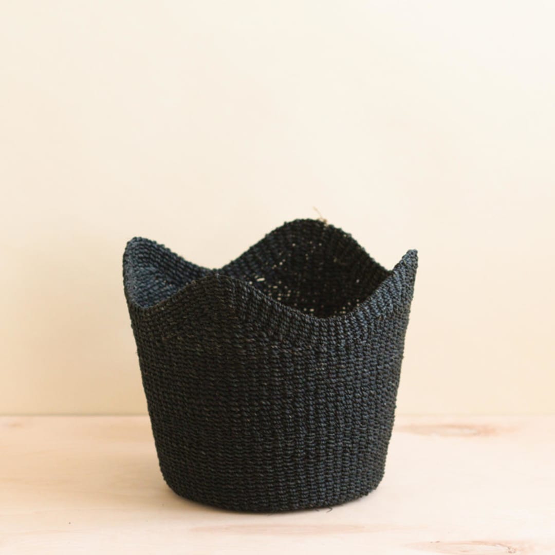 "Black Scallop Basket" - Decorative Baskets in black by LIKHA