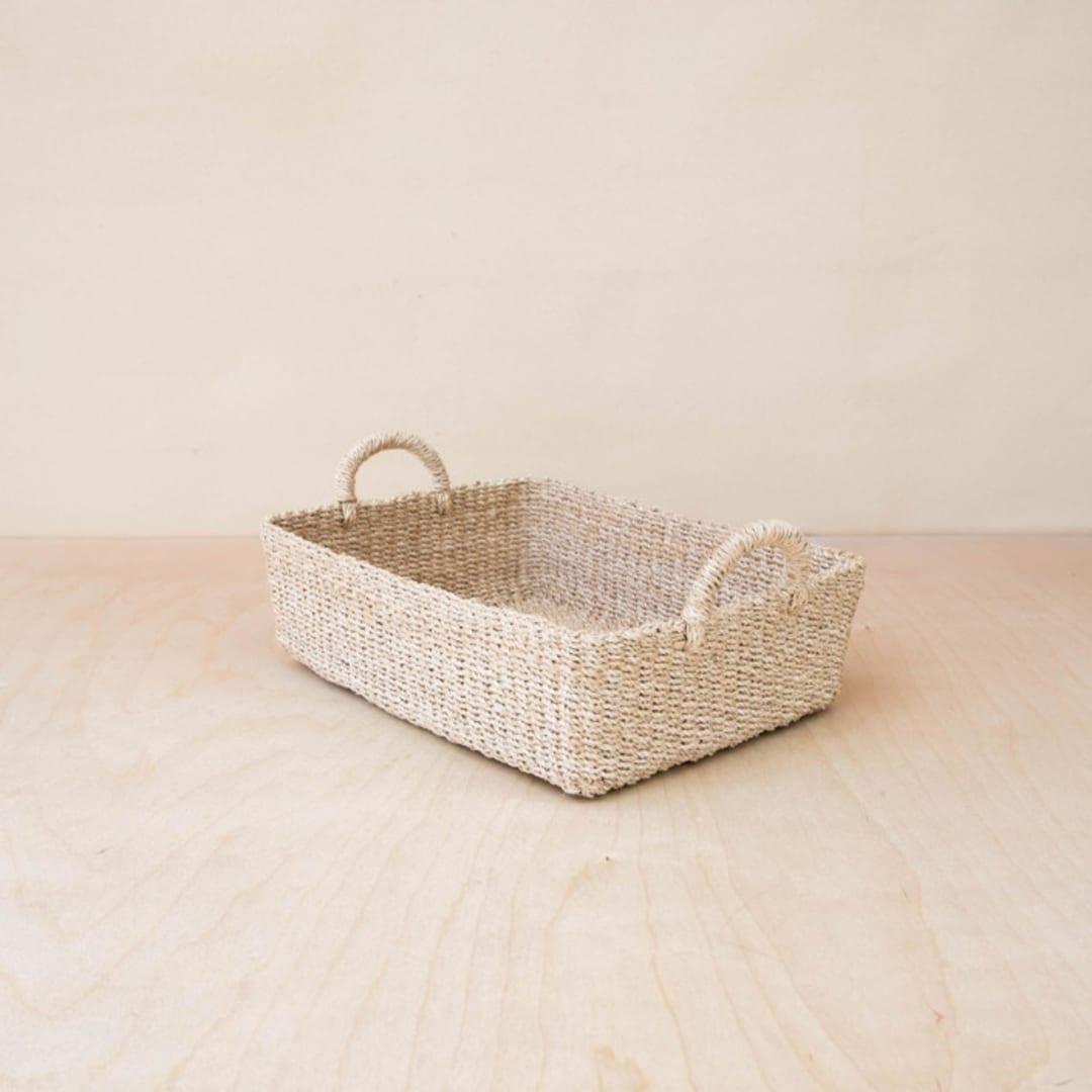 "Natural Rectangle Tray with Handles" - Decorative Baskets in natural by LIKHA
