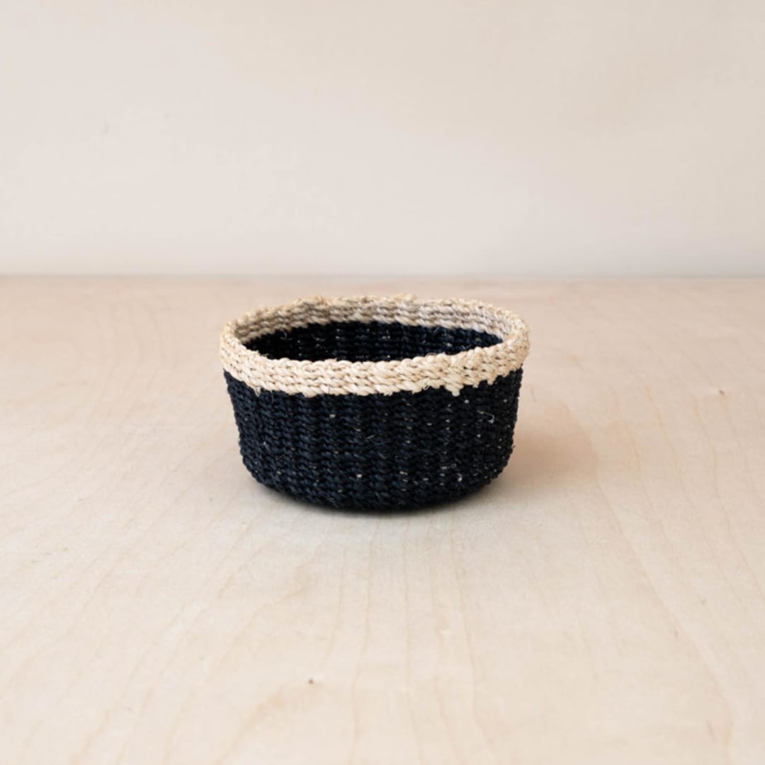 "Black Mini Trinket Basket" - Decorative Baskets in black by LIKHA
