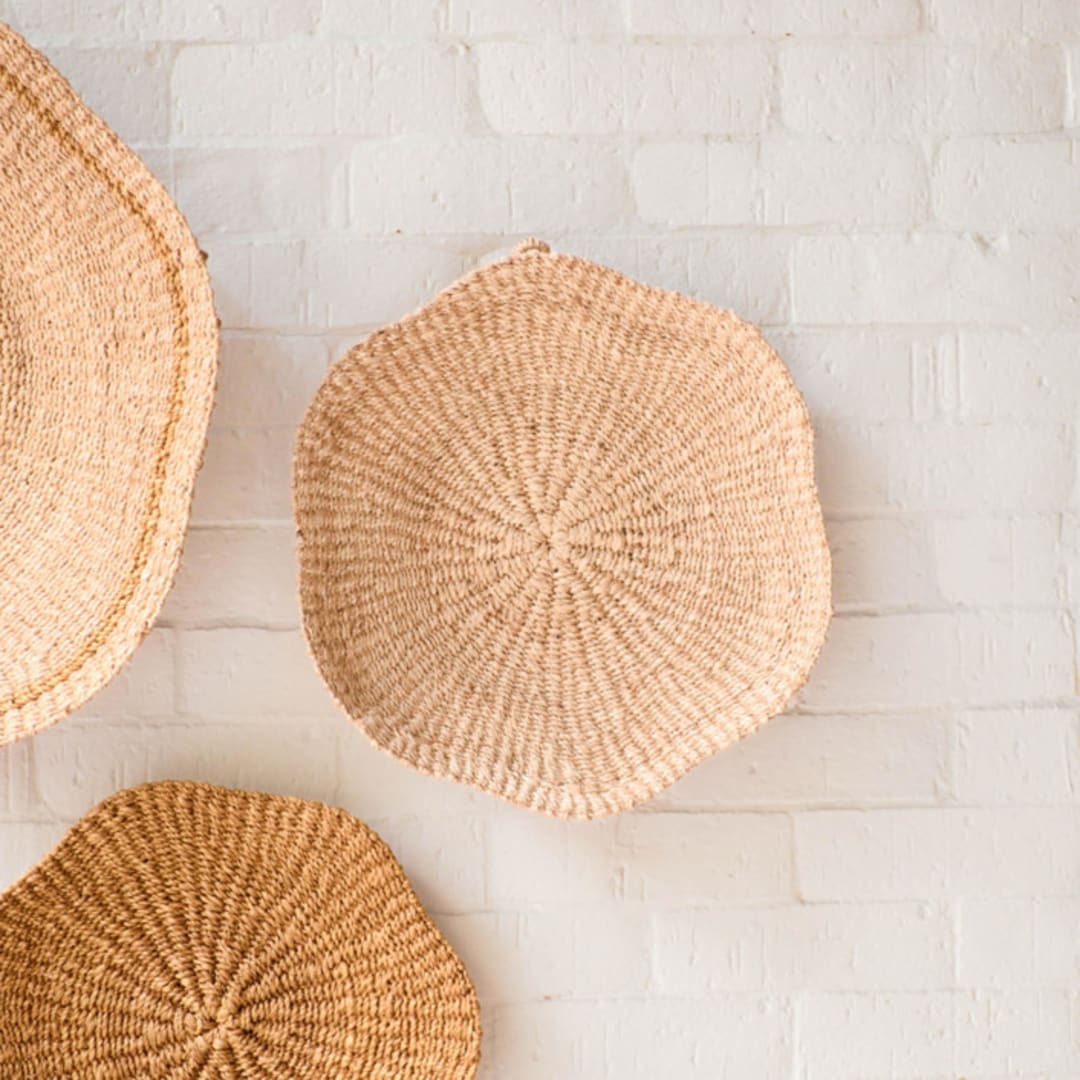 "Medium Scallop Wall Basket 12"" - Decorative Baskets in natural by LIKHA