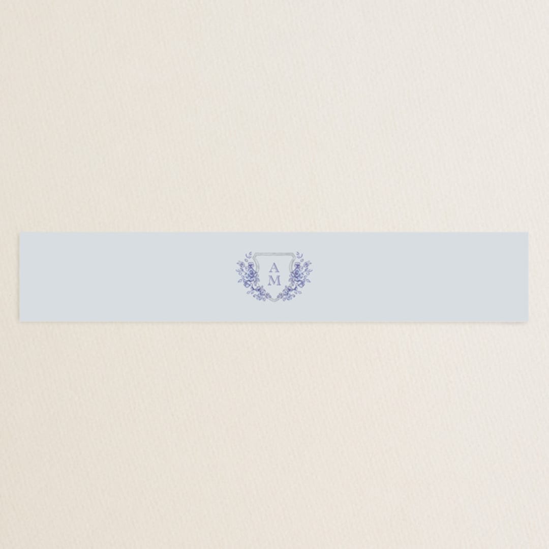 "watercolor flowers crest" - Bridal Shower in Dusty Blue by Cass Loh - Front