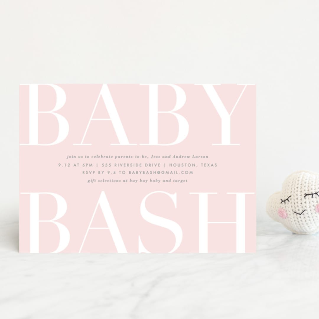 "Big Bash" - Baby Shower Invitations in Blush by Lauren Chism - Front