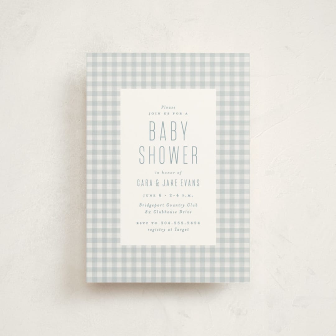 "Charming" - Baby Shower Invitations in Sky by Lea Delaveris - Front