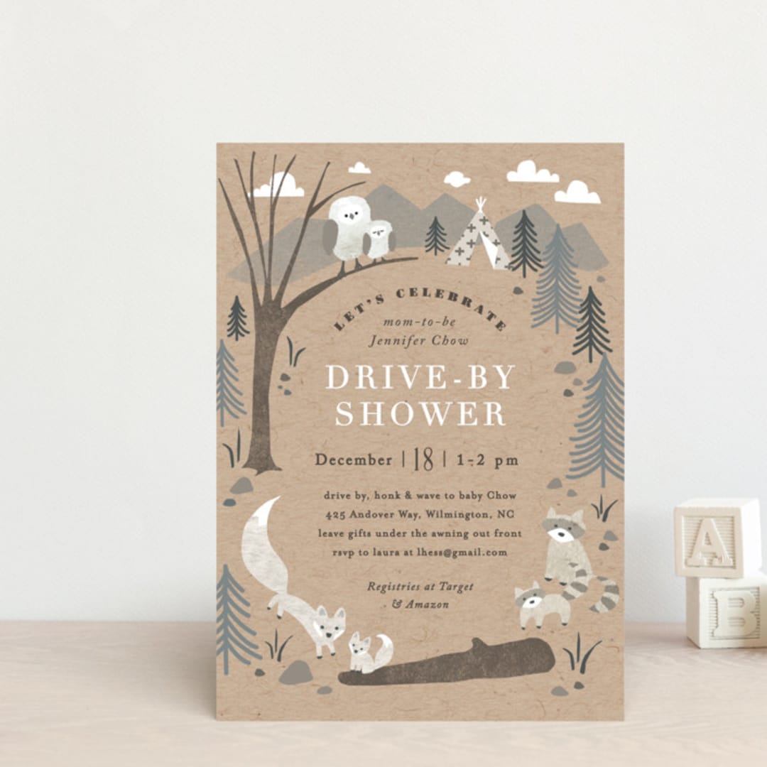 "Woodland's welcome" - Baby Shower Invitations in Kraft by Jennifer Wick - Front