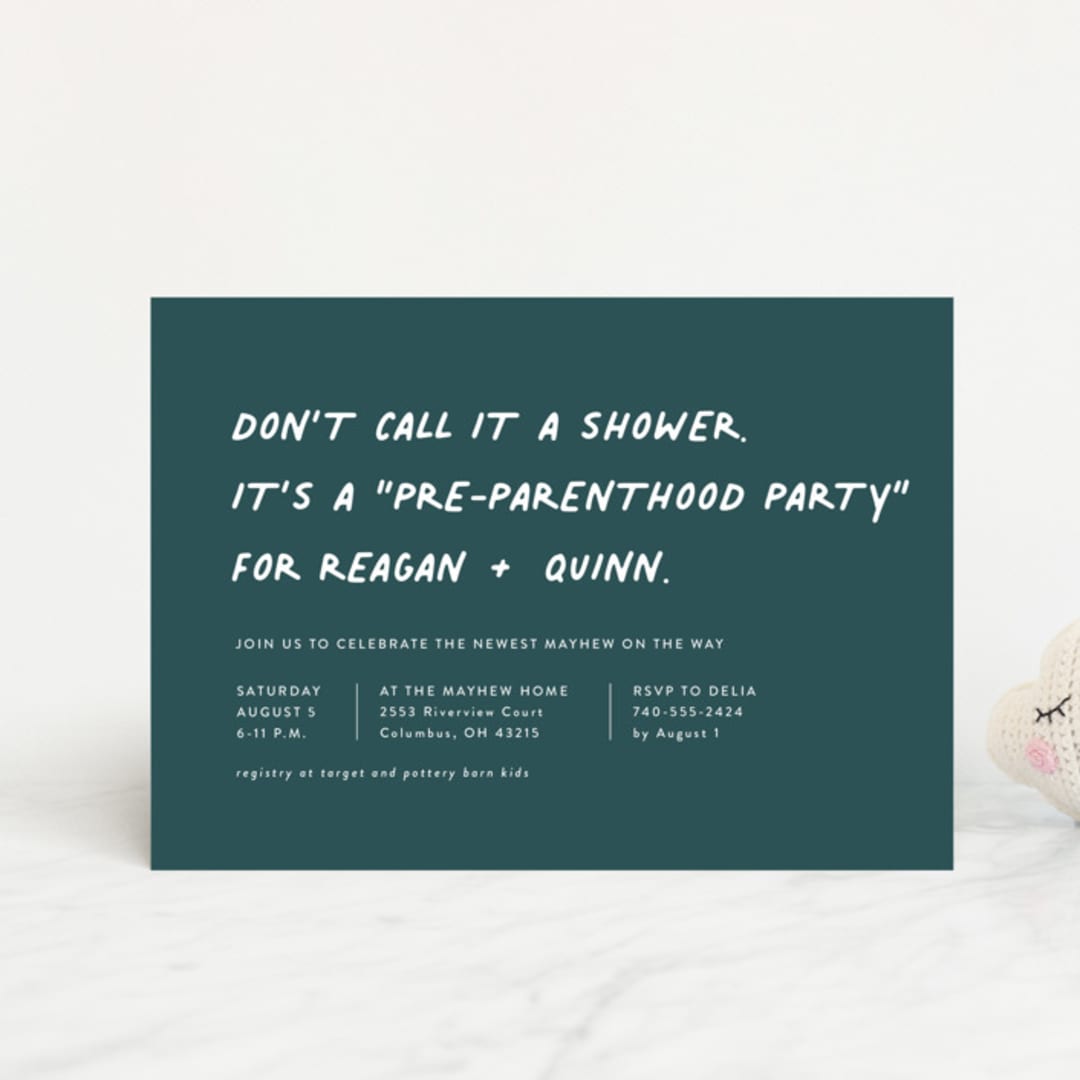 "Not a shower" - Baby Shower Invitations in Jungle by Lea Delaveris - Front