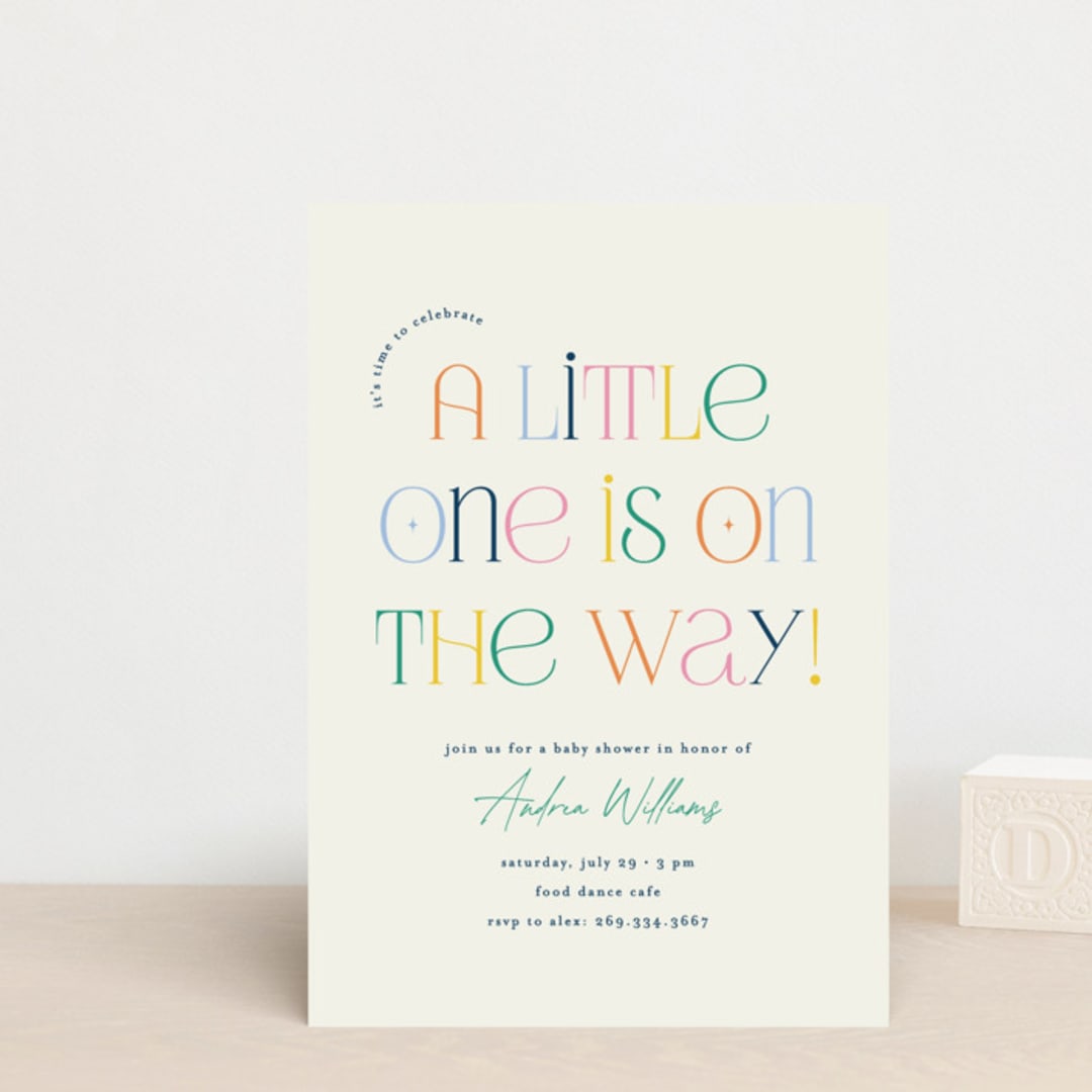 "A Little One" - Baby Shower Invitations in Garden by Pixel and Hank - Front
