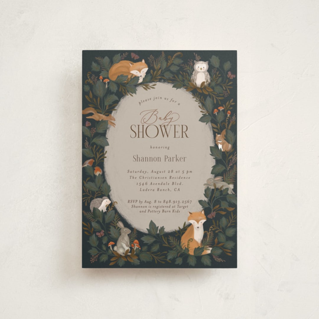 "Woodland Baby Shower" - Baby Shower Invitations in Forest by Joanna Griffin - Front