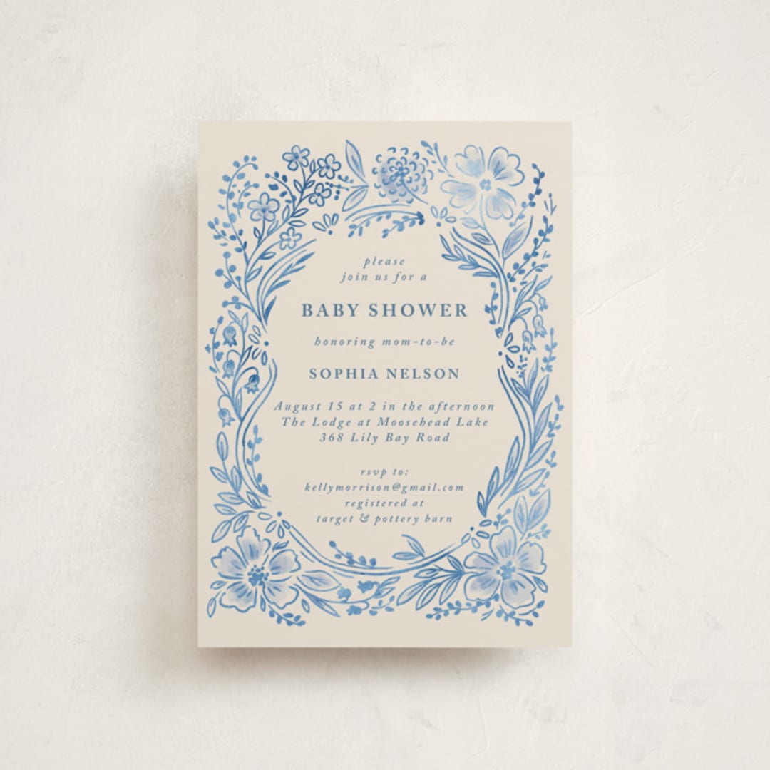 "Baby Frame" - Baby Shower Invitations in Frost by Petra Kern - Front
