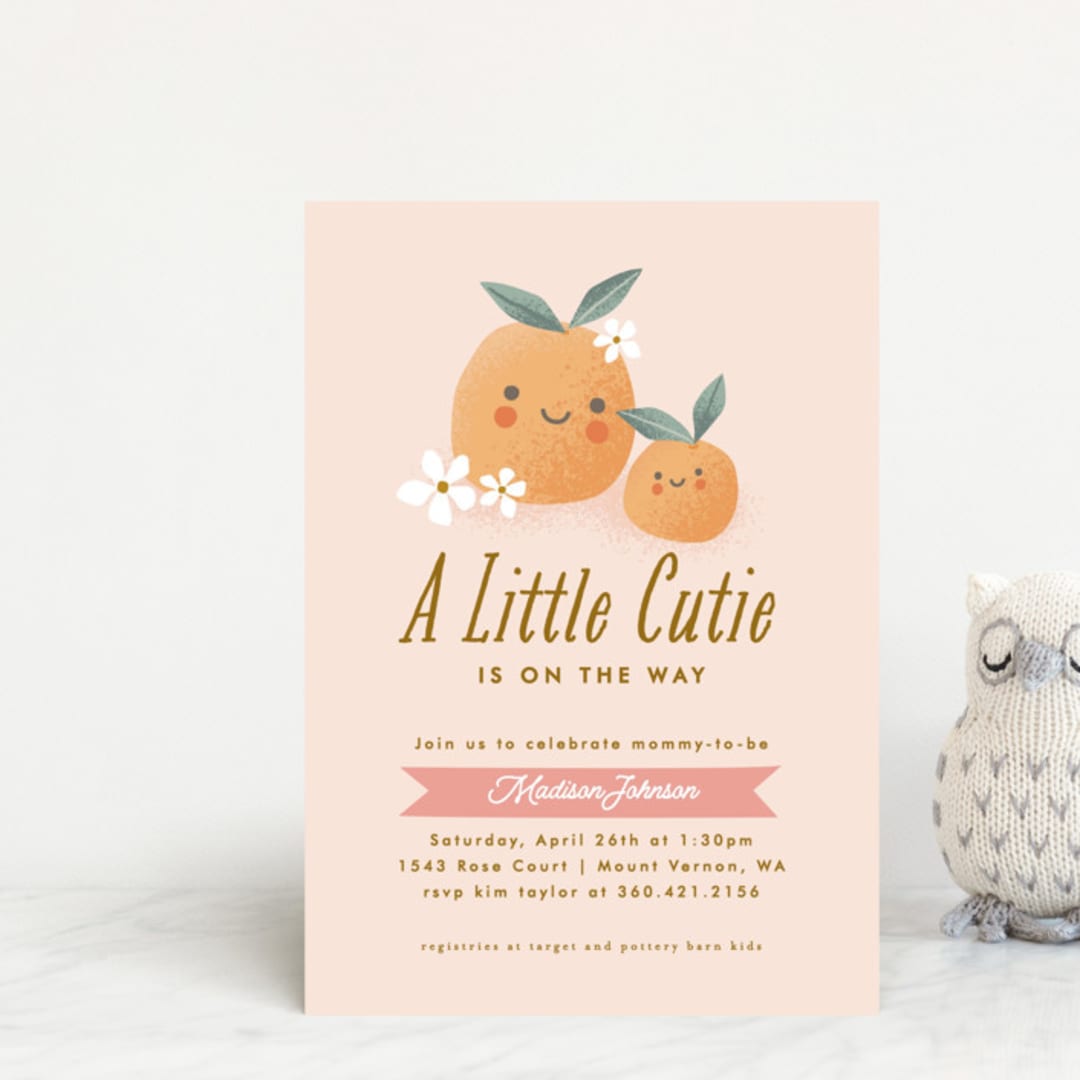 "little cutie oranges" - Baby Shower Invitations in Peach by Karidy Walker - Front