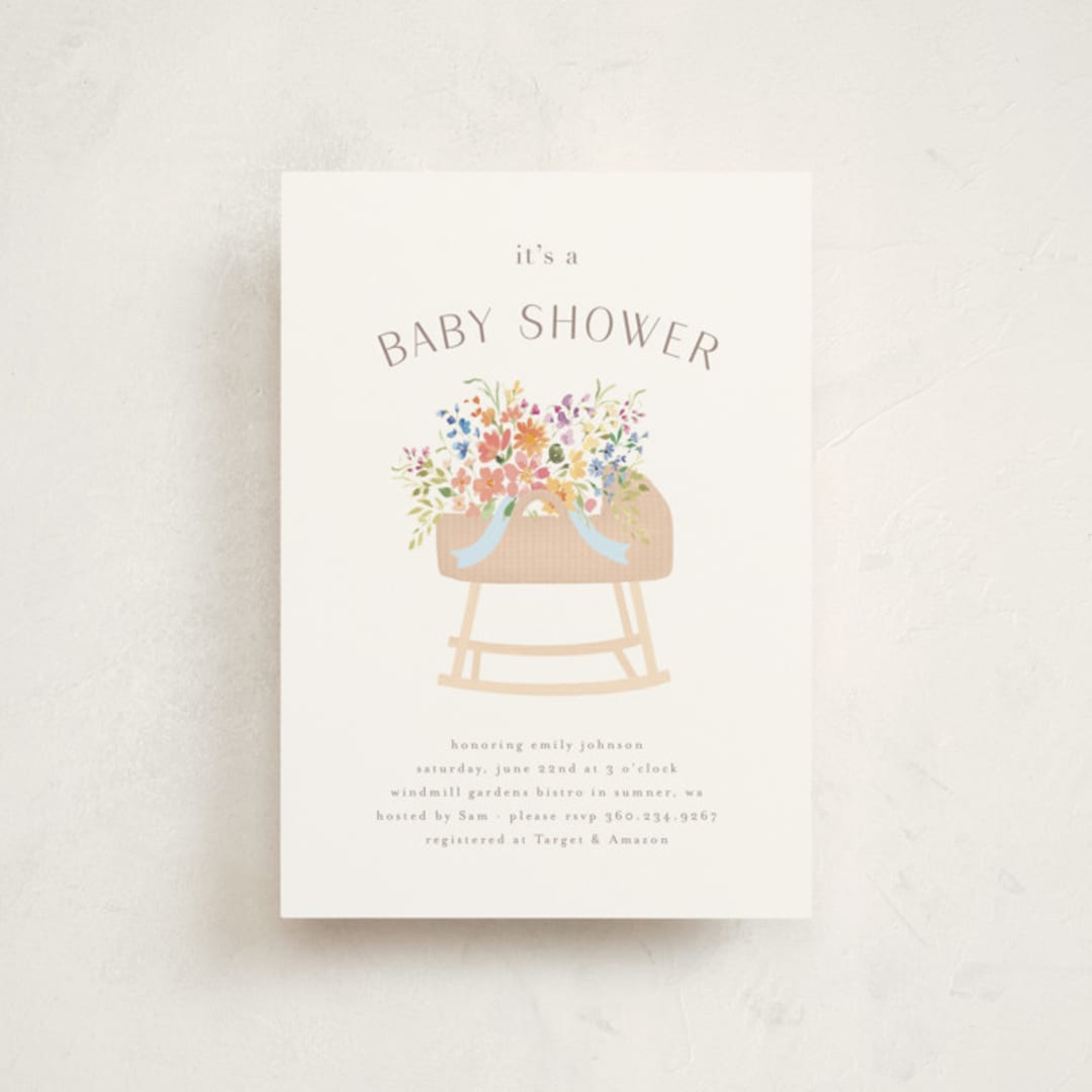 "Baby Basket" - Baby Shower Invitations in Summer by Itsy Belle Studio - Front