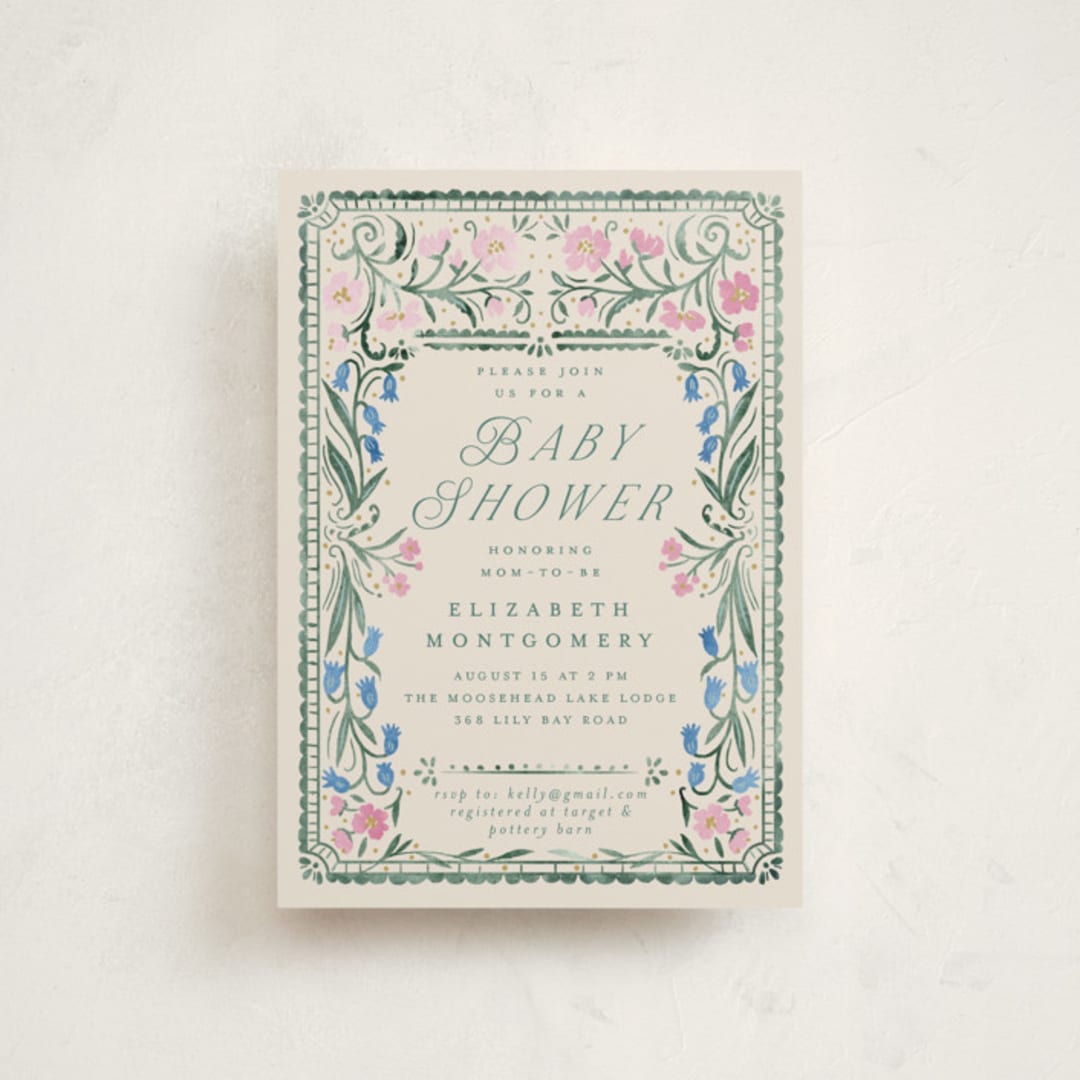 "Book Cover" - Baby Shower Invitations in Evergreen by Petra Kern - Front
