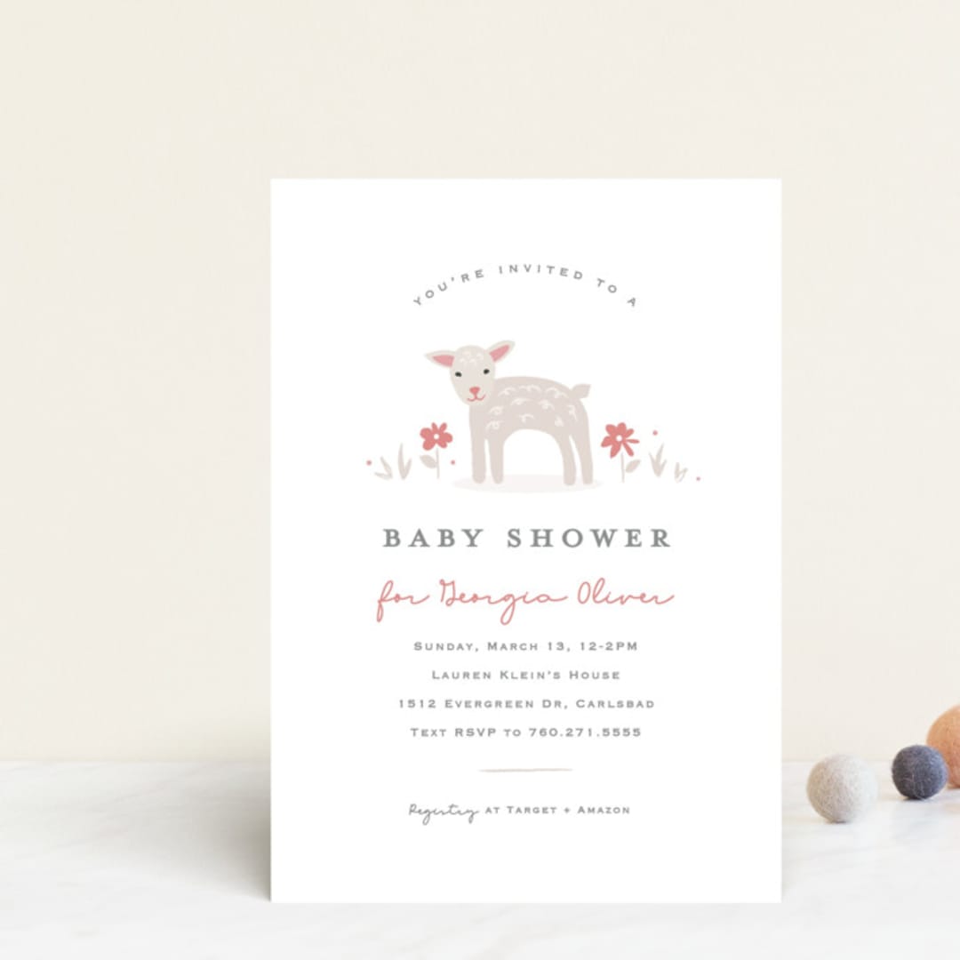 "Sweet Farm" - Baby Shower Invitations in Poppy by Carolyn MacLaren - Front