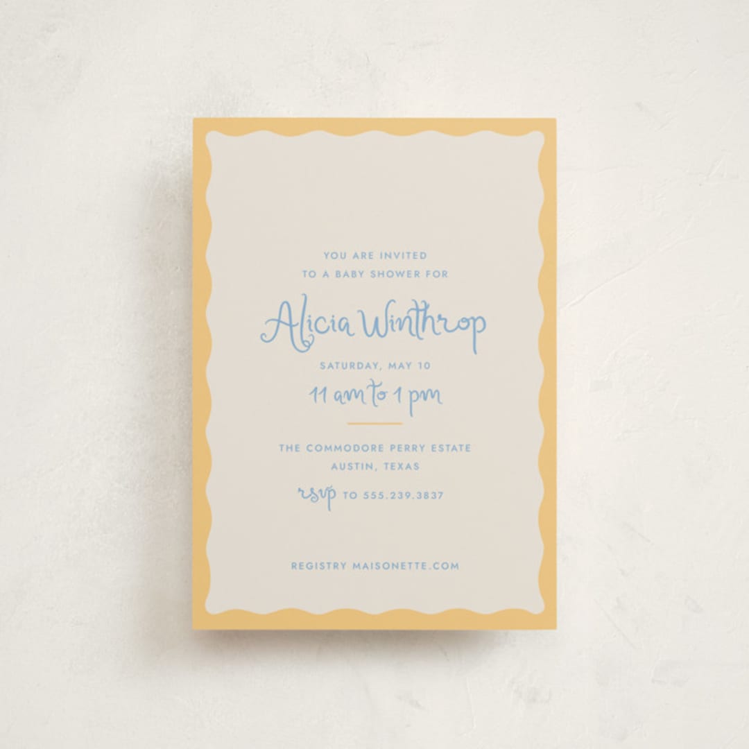 "Augusta" - Baby Shower Invitations in Melon by Megan Davis - Front